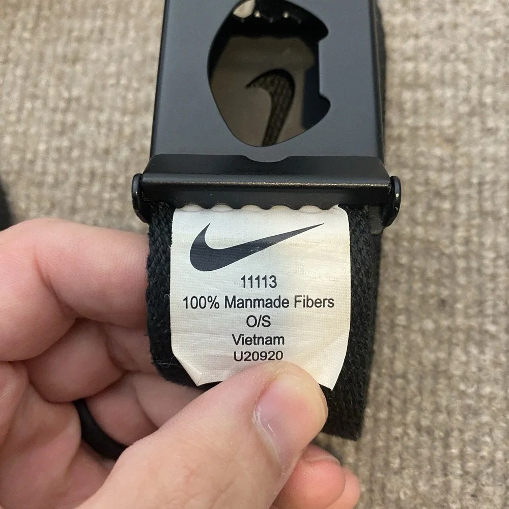 Nike Golf Men's Swoosh Belt Black One Size Adjustable Length Logo